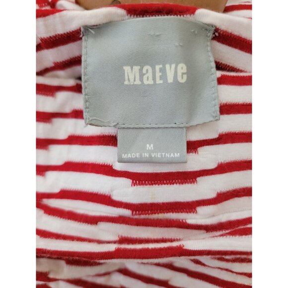 Anthropologie Maeve Caleta Strapless Red White Striped Handkerchief Hem Dress M - Picture 5 of 9